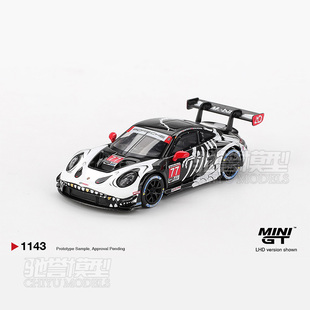 驰誉模型 MINIGT 1:64保时捷911 GT3 R #77 白骨龙 合金车模#1143