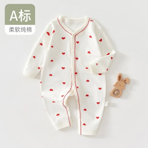 婴儿衣服秋装女宝宝连体衣春秋纯棉新生儿百天满月服公主哈衣秋冬