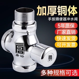 唐浴延时手按式冲水阀全铜体蹲便器大便冲洗阀厕所阀门自闭式开关