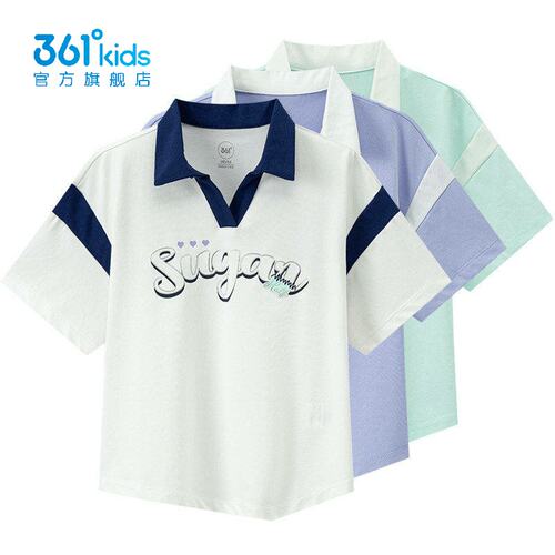 女童棉质翻领短袖POLO衫新品2026夏秋冰感运动T恤K62623208