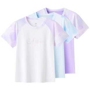 361°女童短袖针织衫速干新品2026夏秋插肩袖运动T恤衫N62623202