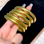 金包银泥鳅背手镯女黄金色古法传承素圈莲花心经宽面实心手环手饰