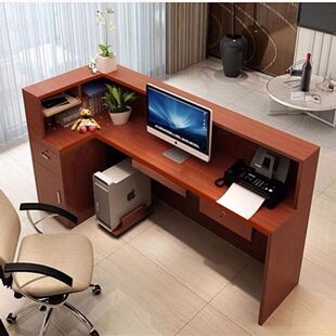 转角收银台公司前台接待台烤漆桌服装店奶茶店便利店美容院小吧台