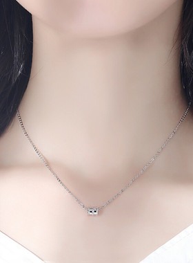 新款轻奢Pt950铂金项链镀白金小蛮腰锁骨链吊坠送女友生日礼物