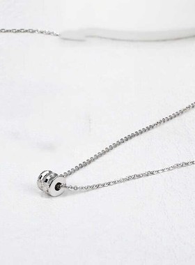 PT950铂金项链女 18k白金锁骨链女款白金小蛮腰吊坠 百搭新款项链