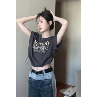 露脐T恤罩衫 夏 kpop短款 爵士跳舞jazz女团打歌服zumba衣服韩舞服装