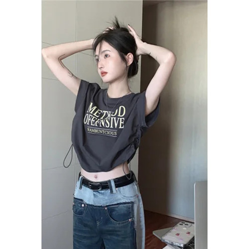 kpop短款露脐T恤罩衫夏