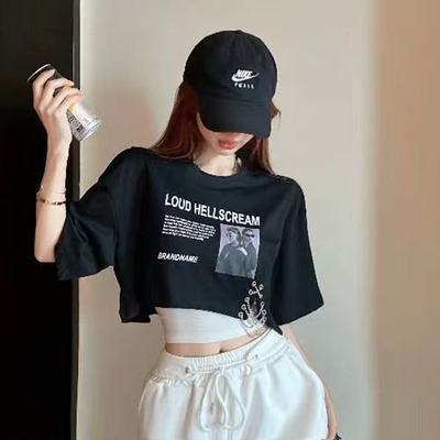 短款背心罩衫叠穿两件套女