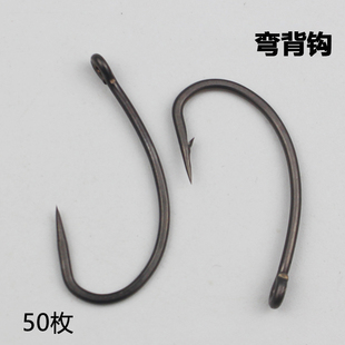 长柄弯背钩碳钢进口欧洲钓组鲤鱼钩驼背钩毛钩管付飞钓若虫钩裸钩