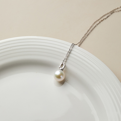 润古物语天然淡水珍珠吊坠S925正圆强光可拆卸项链吊坠送礼物