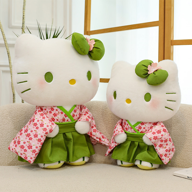 日式抹茶樱花和服kitty毛绒玩具