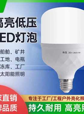 上海亚明照明12V-85V低压球泡e27螺口led灯泡12V24V36V48V直流