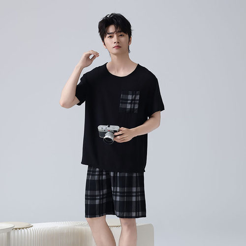 2025新款夏季男士短袖短裤睡衣