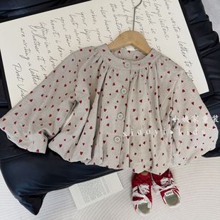 女童装春秋装森系衬衫舒适时尚新款儿童秋季韩版泡泡袖女宝宝上衣