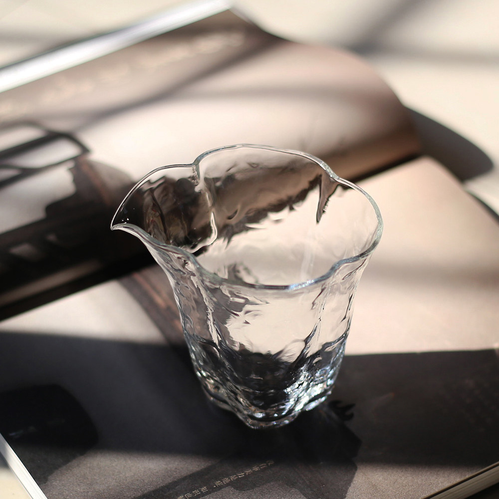 夏禾茶具新品海棠锤纹高款公道杯高硼硅耐热玻璃家用功夫茶海分茶,餐饮具,公道杯,淘宝优惠券,粉丝福利购,淘宝优惠卷