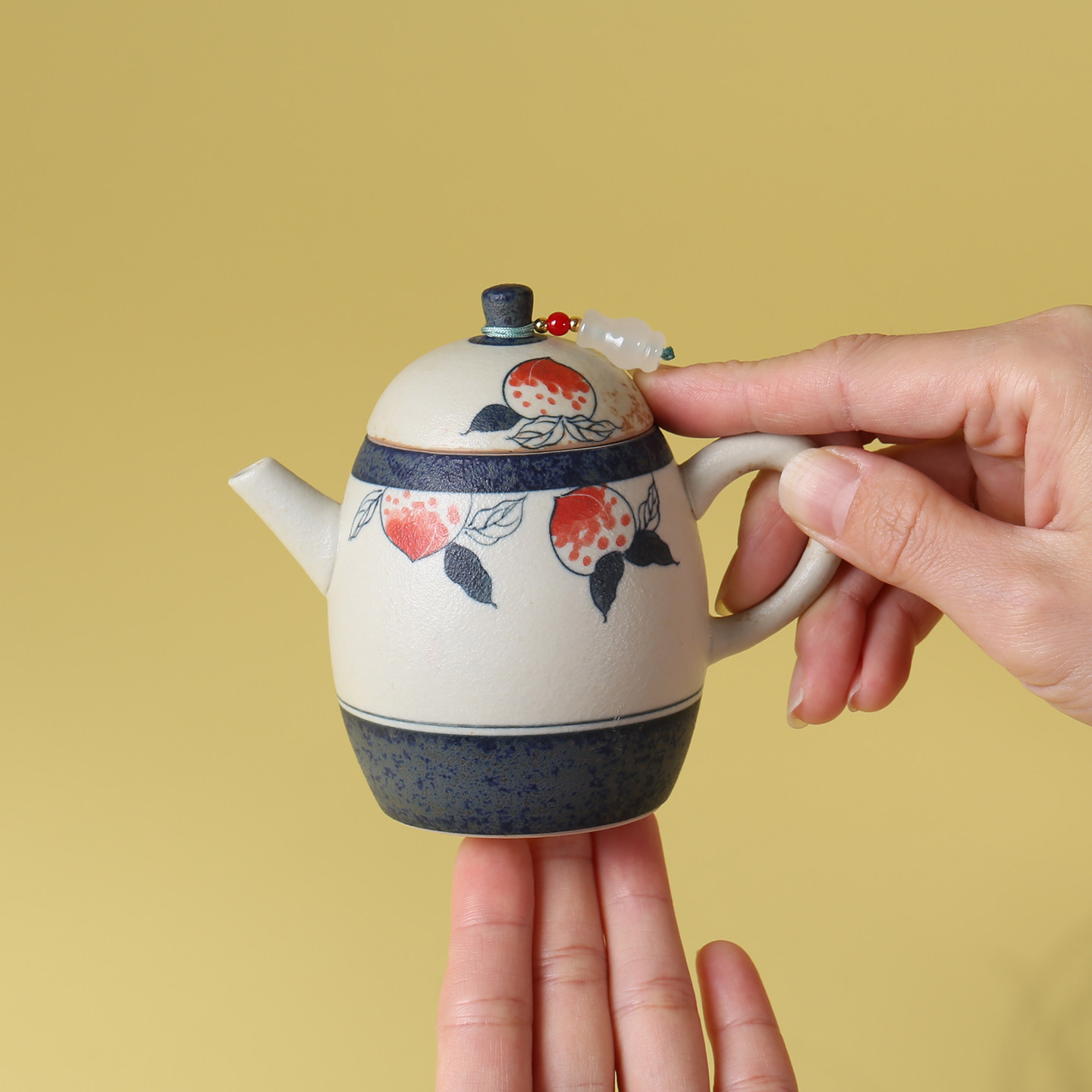 夏禾茶具复古小茶壶提溜纯手绘桃子泡茶壶茶杯中式仿古单壶礼盒装,餐饮具,茶壶,淘宝优惠券,粉丝福利购,淘宝优惠卷