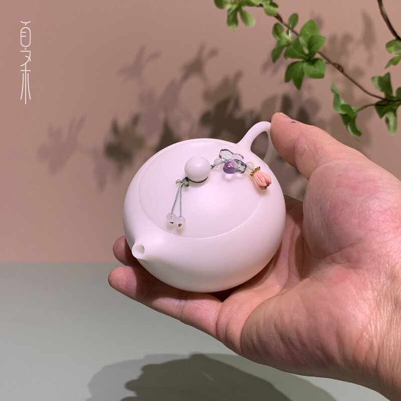 夏禾茶具新品冰种玉瓷素烧西施壶纯色家用高级白瓷单人小品茶壶