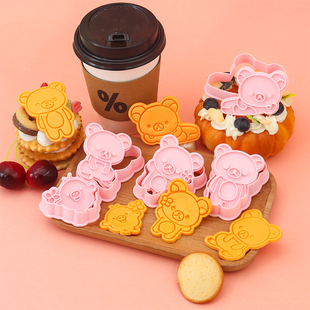 轻松熊仿真饼干模具创意翻糖烘焙工具翻糖印花馒头动物曲奇模具