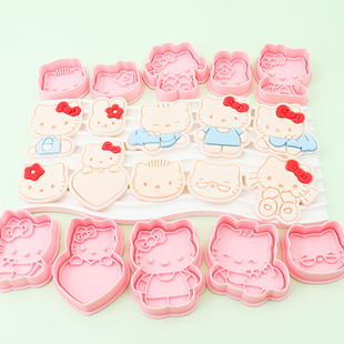 HelloKitty系列可爱仿真饼干模具翻糖曲奇饼干按压模具烘焙工具