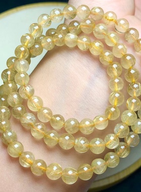 金发晶多圈手链男女情侣款简约时尚三圈水晶手串饰品配饰礼物