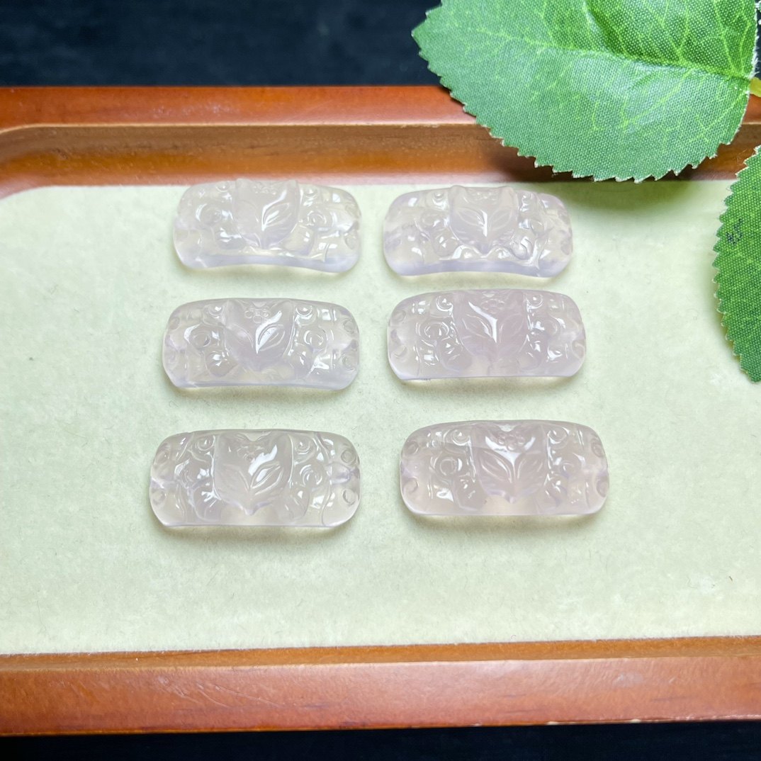 天然粉晶雕刻狐牌手工diy手链项链手牌水晶饰品配饰,饰品/流行首饰/时尚饰品新,DIY配件,淘宝优惠券,粉丝福利购,淘宝优惠卷