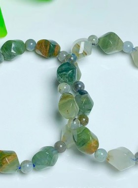 天然幽灵玛瑙扭珠单圈手链女款时尚小清新水晶手串饰品