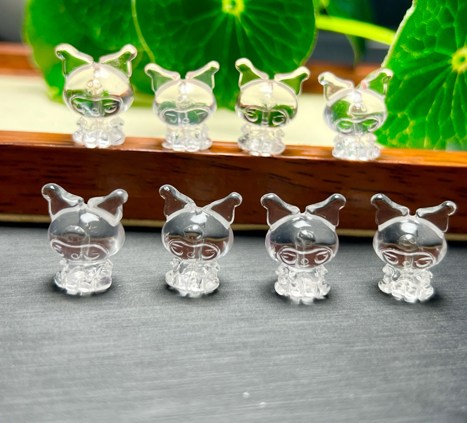 天然白水晶库洛米雕刻件手工DIY手链项链耳环吊坠串链水晶配件