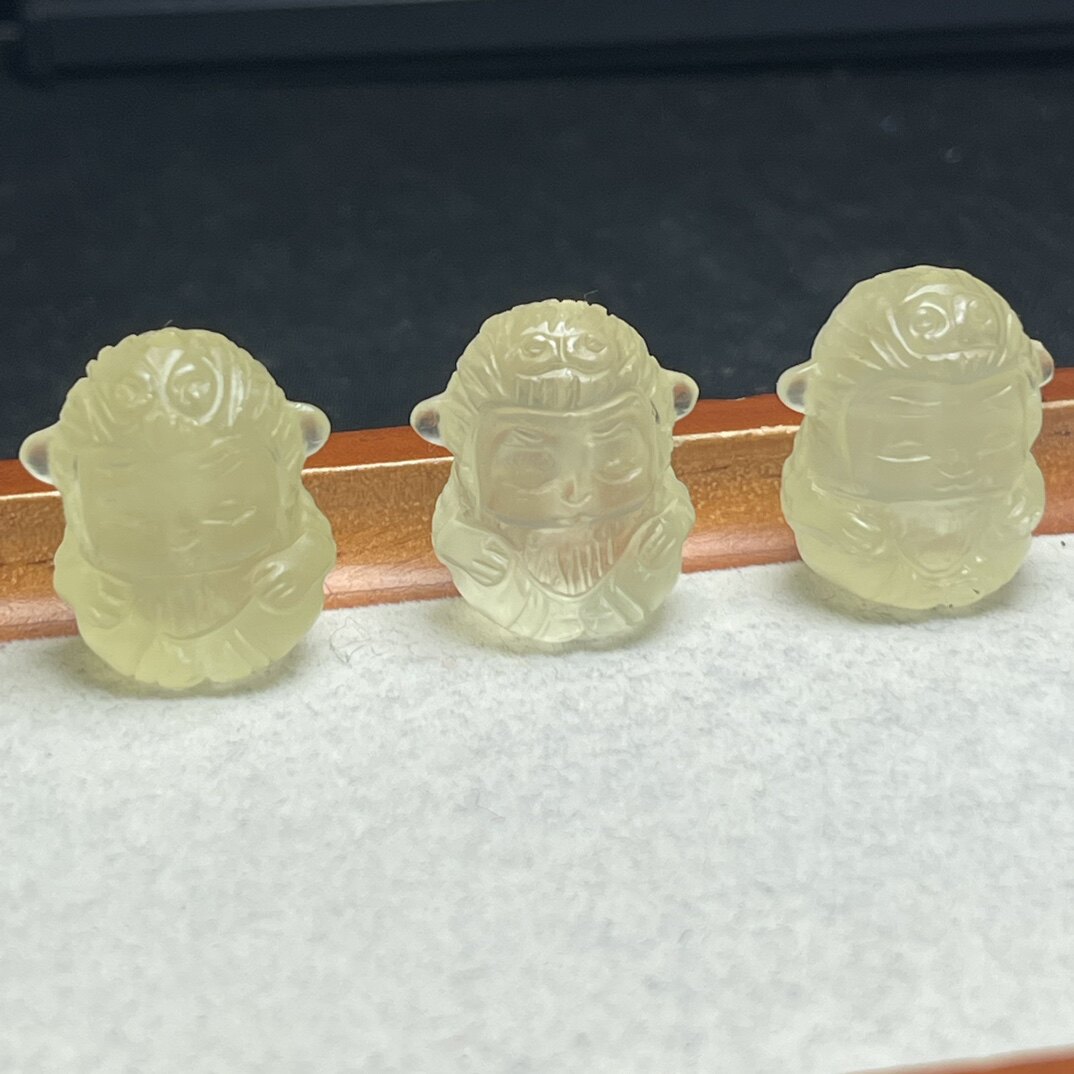 天然黄水晶雕刻悟空手工diy手链项链吊坠流苏车挂猴子水晶配饰
