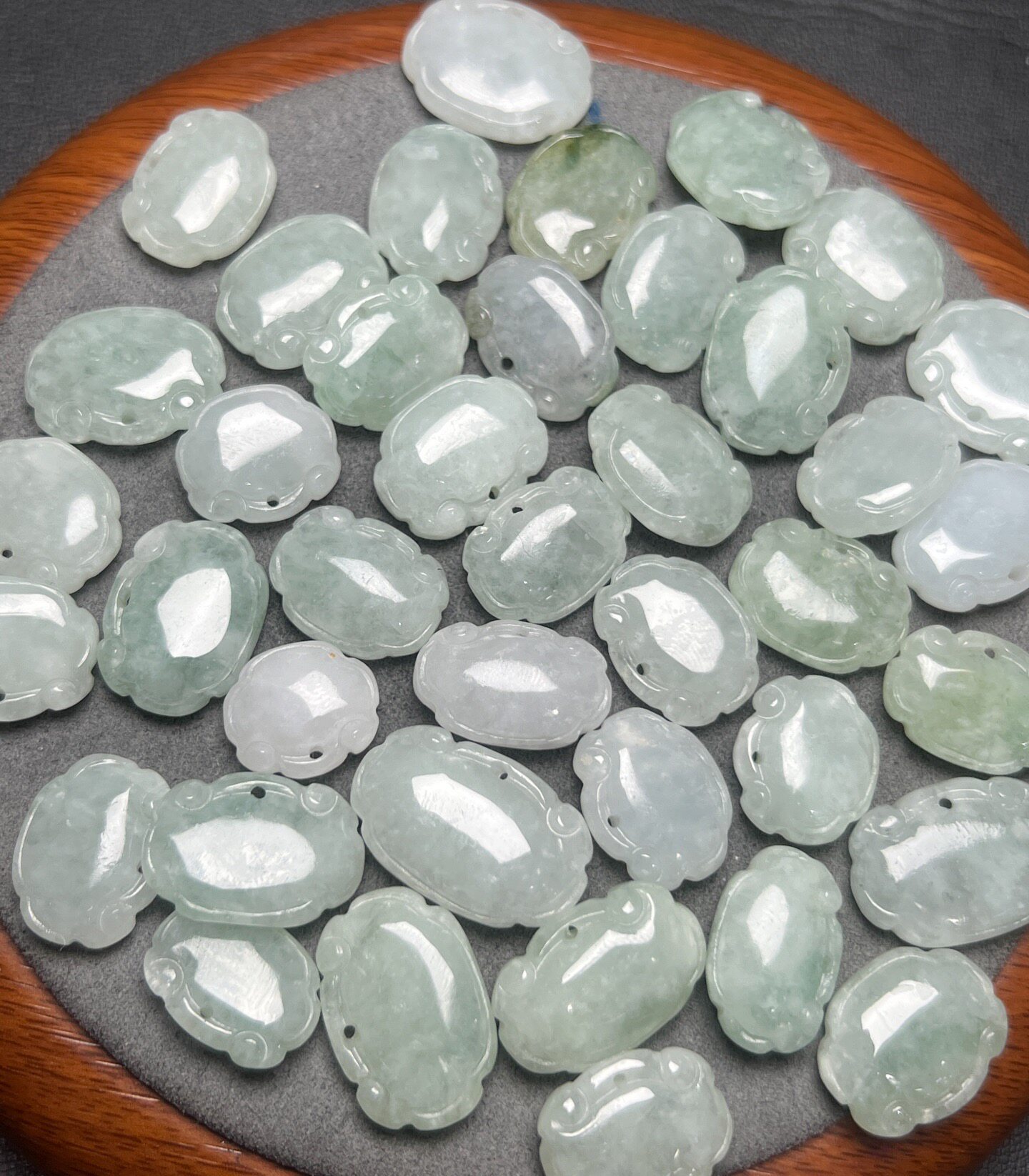 天然翡翠如意吊坠手工diy手链项链车挂钥匙扣流苏饰品配饰