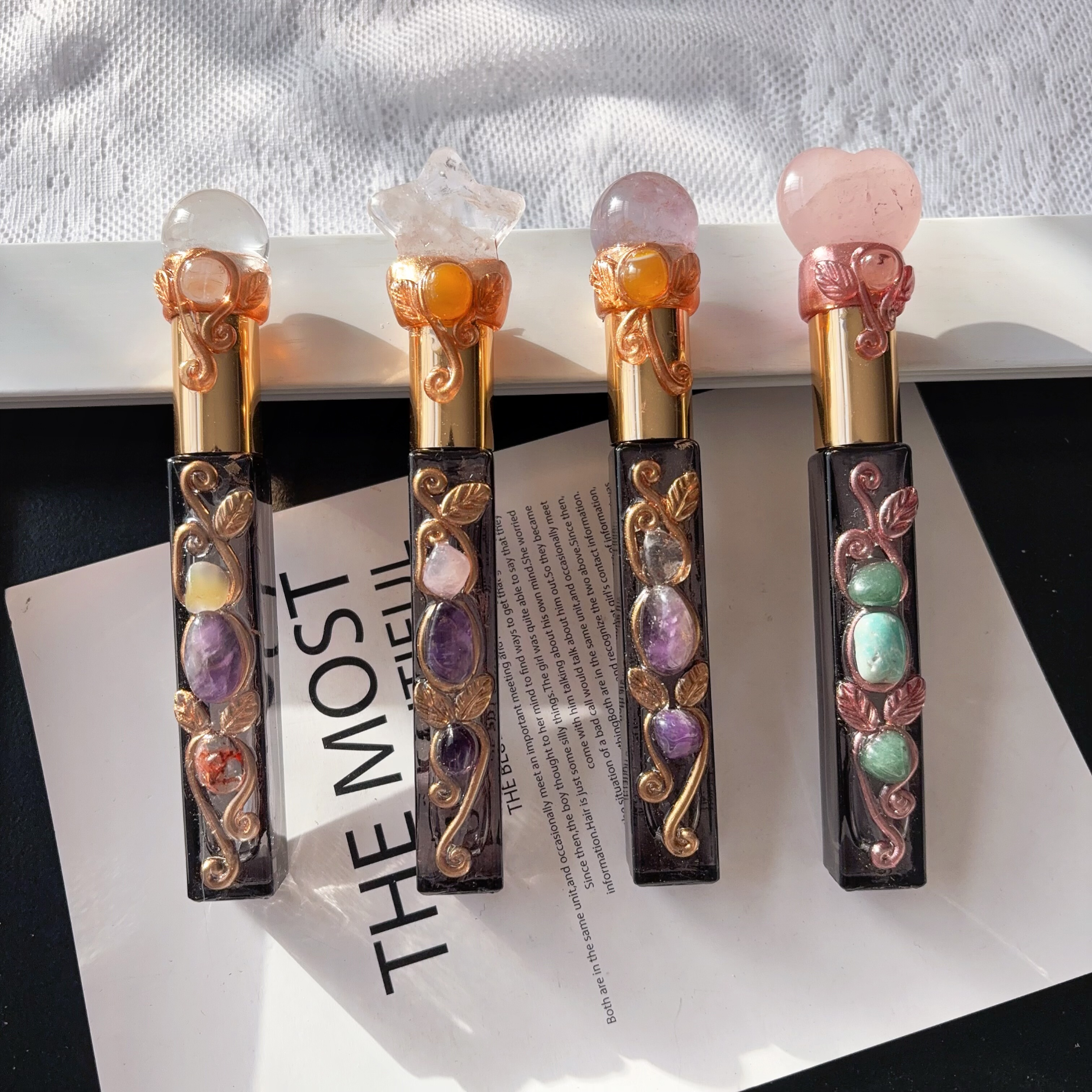 天然水晶权杖魔法棒白水晶紫粉球手作长条细管魅黑喷雾瓶分装香水,饰品/流行首饰/时尚饰品新,奇石,淘宝优惠券,粉丝福利购,淘宝优惠卷