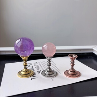 妖后家高定水晶球底座球托金属支架摆件装饰罗马大小球花柱子高脚