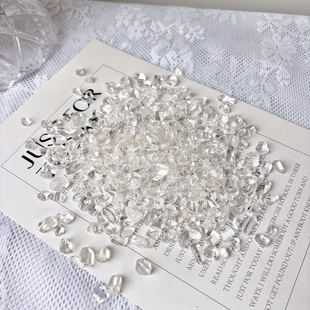 天然保真水晶碎石印度喜马高透白水晶消磁石净化透亮水晶石diy