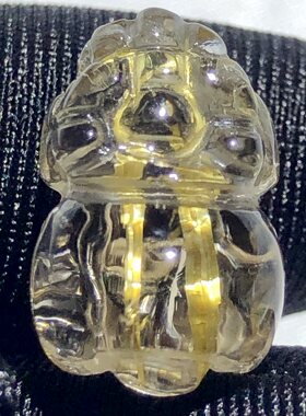 精品天然金发晶铜顺发晶发晶貔貅吊坠水晶钛晶挂件男女一物一图