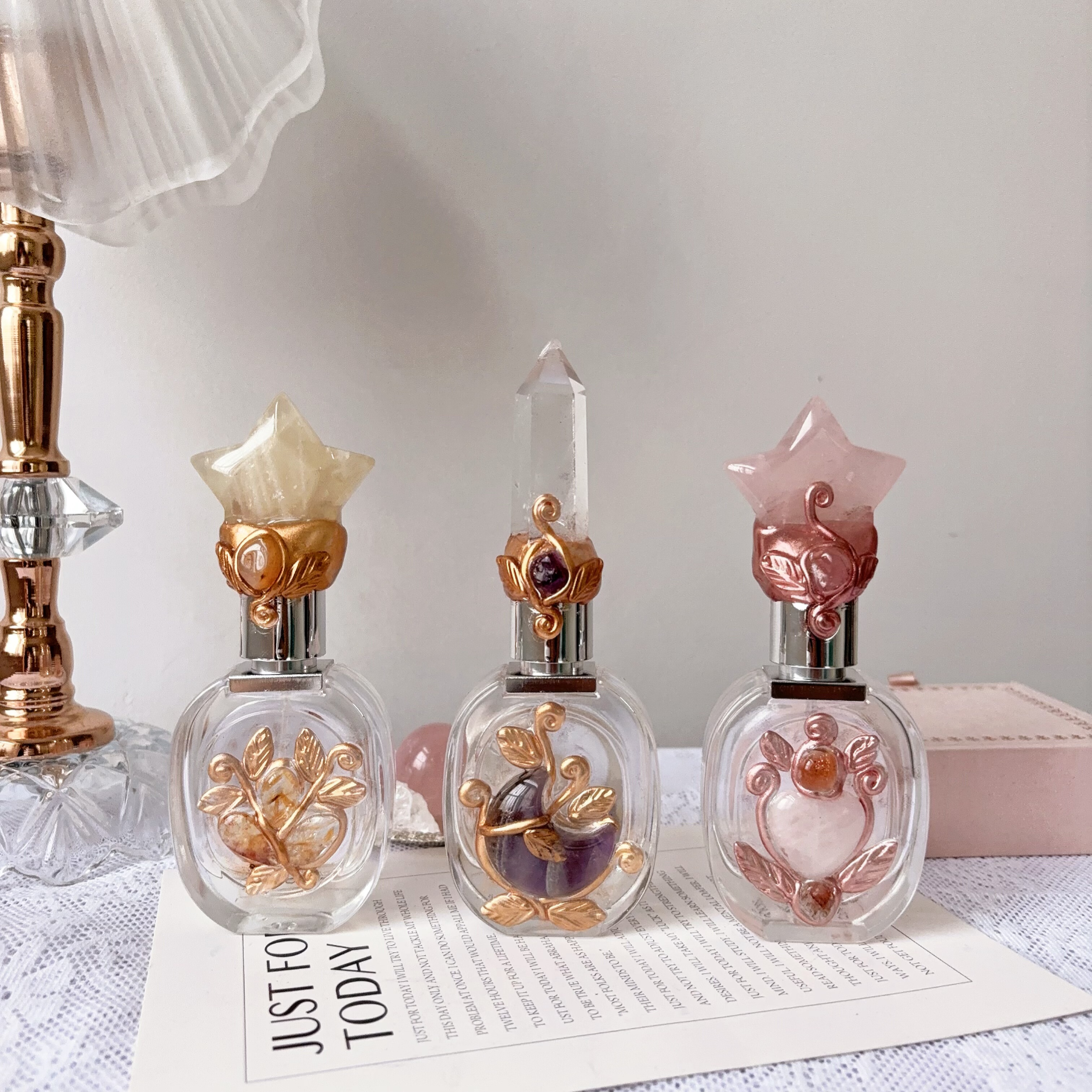 天然白水晶柱子粉黄水晶星星手作权杖魔法瓶香水喷雾摆件装饰送礼,饰品/流行首饰/时尚饰品新,奇石,淘宝优惠券,粉丝福利购,淘宝优惠卷