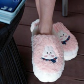 女辛海璐秋冬室内防滑可爱卡通兔子厚底毛毛鞋 年少有为同款 棉拖鞋