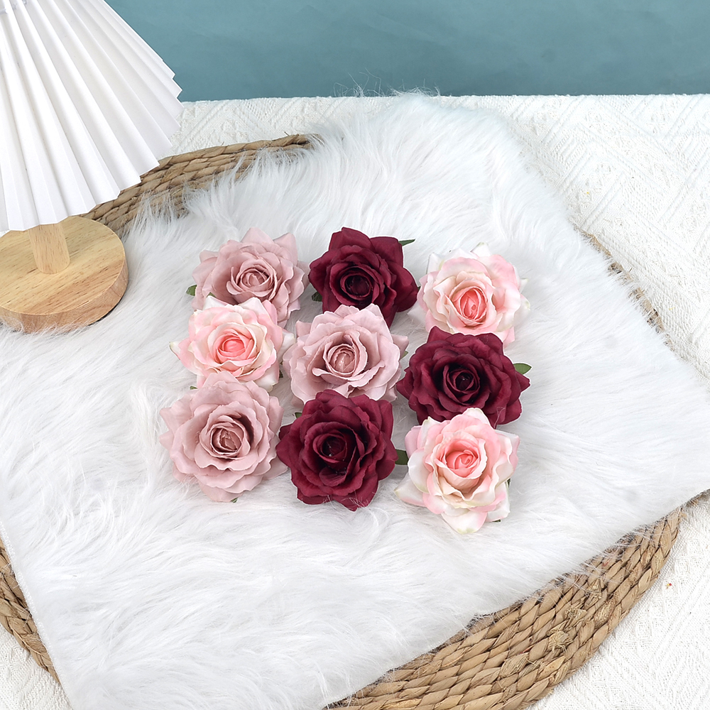 10朵包邮卡布奇诺玫瑰花朵绢花装饰玫瑰花墙插花婚庆仿真花