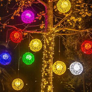 2024年新款户外树灯装饰藤球灯球中球之足球宝贝景观公园街道亮化