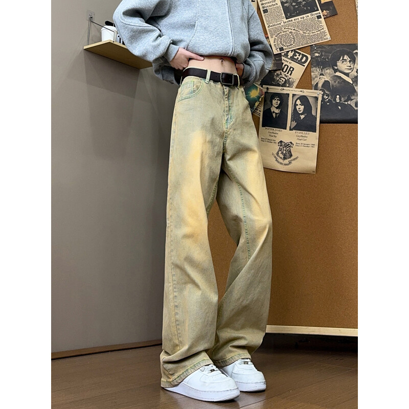 B221美式ins高街百搭修身微喇弹力牛仔裤LK24377