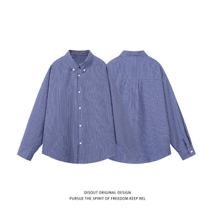 秋季 HS2318 时尚 衬衫 日系白底 格子长袖 新款