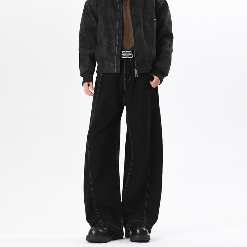 2025 秋季新款 无影墙拼接弯刀牛仔裤M-5XL GK25941