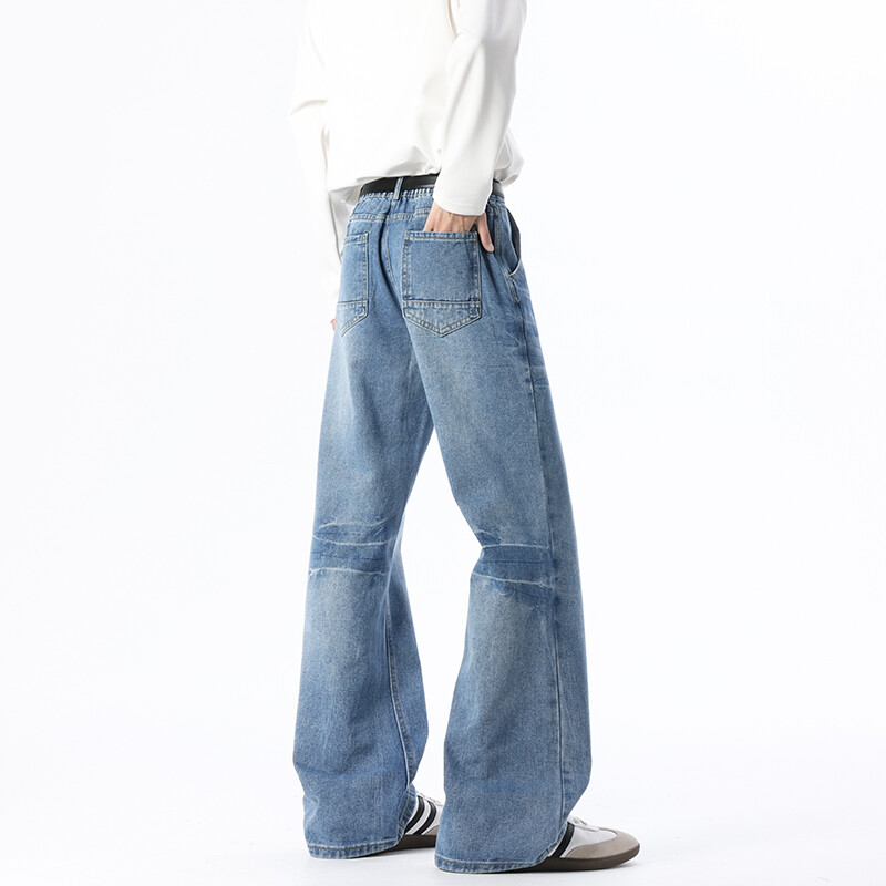 B221美式ins高街小众修身微喇牛仔裤 LK25584