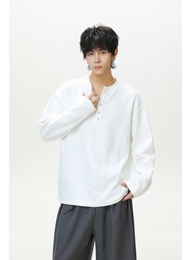 新款百搭潮流春秋时尚长袖T恤-HX10309 日系白底