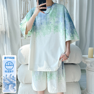 旋律风车大码 HQ25586 夏季 2025 冰丝短袖 新款 套装