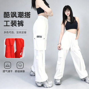 工装裤女酷飒风潮牌宽松工装裤女生舞蹈学生帅气运动休闲长裤子