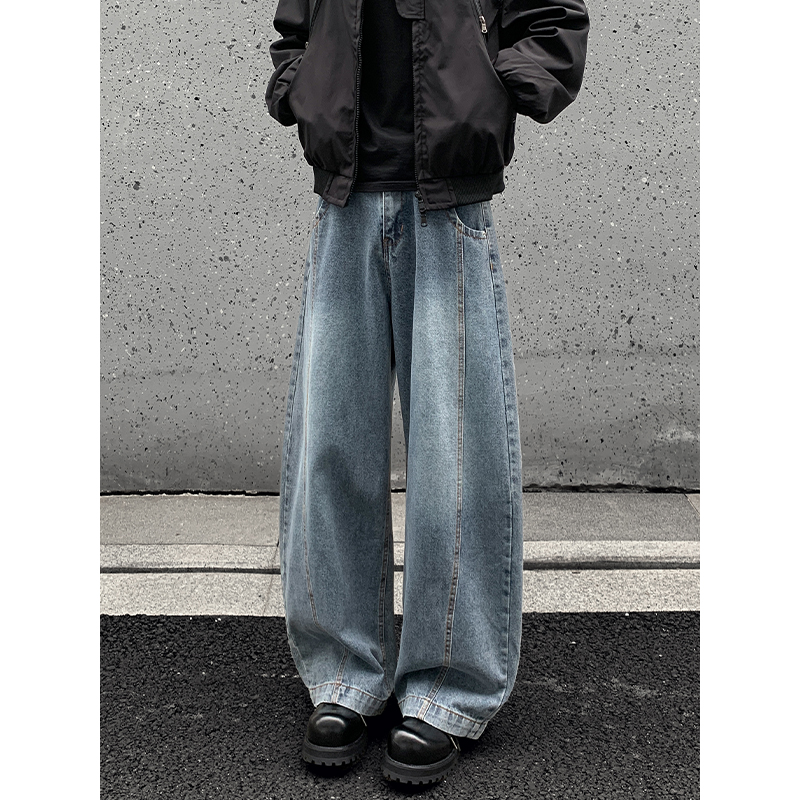 2025 秋季新款 外景拼接弯刀牛仔裤M-5XL GK25941