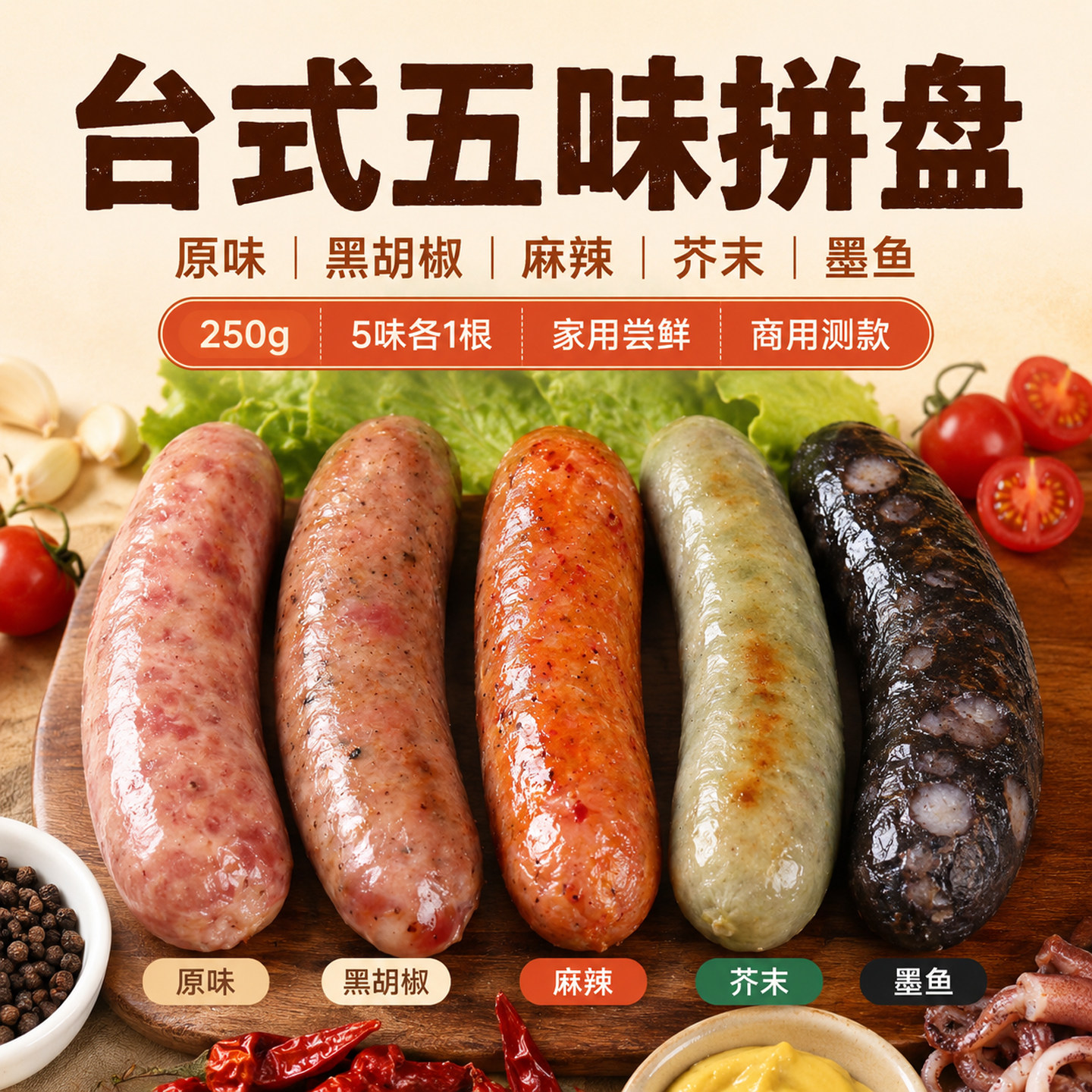 呔丸郎台式香肠拼盘士林大香肠图片