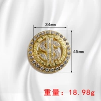 Золото 45*34 -мм алмазные инкрустированные доллары США для работы