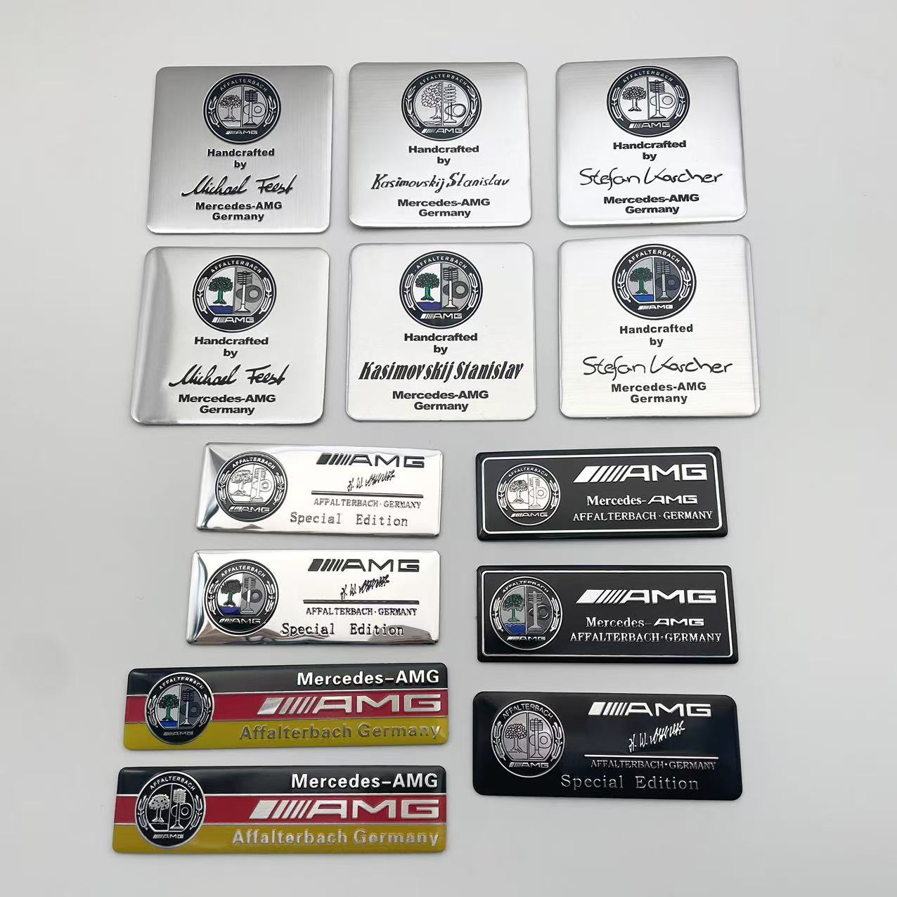 专车专用于奔驰S级E级GLS/GLC苹果树铝标贴AMG金属改装车身车标贴