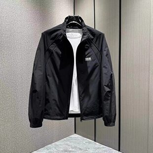 春秋季新款潮流男士立领夹克上衣时尚百搭宽松透气情侣装休闲外套