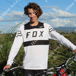 FOX夏季 机车t恤男 山地车越野骑行服山地自行车摩托车速降服男长袖